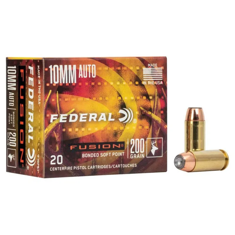 Federal Fusion Handgun 10mm Auto 200GR Soft Point Centerfire Pistol Ammunition