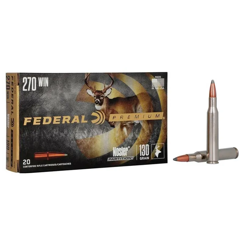 Federal 270 Win Nosler Partition Rifle Ammunition