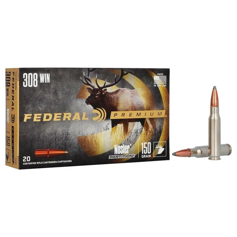 Federal 308 Win Nosler Partition Rifle Ammunition