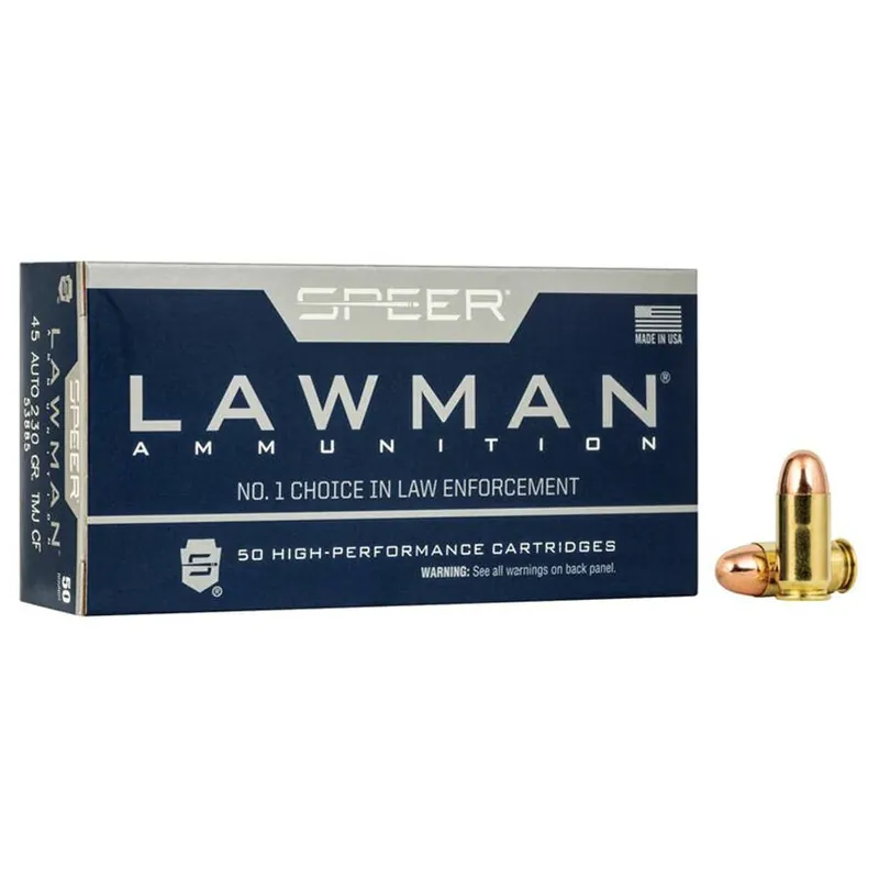 Speer Lawman Cleanfire 45 ACP Total Metal Jacket Round Nose Ammunition