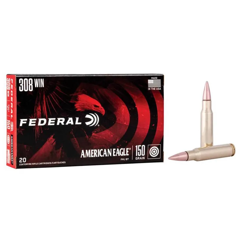 Speer American Eagle Rifle 308 Win Full Metal Jacket Boat-Tail Rifle Ammunition