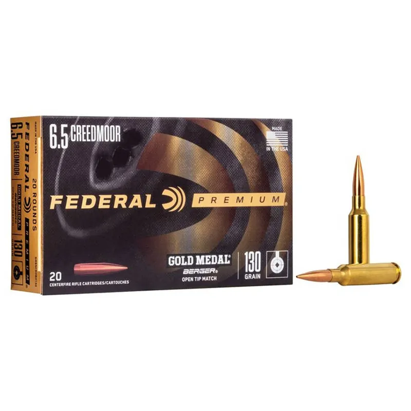 Federal Gold Medal Berger 6.5 Creedmoor Berger AR Hybrid OTM Rifle Ammunition