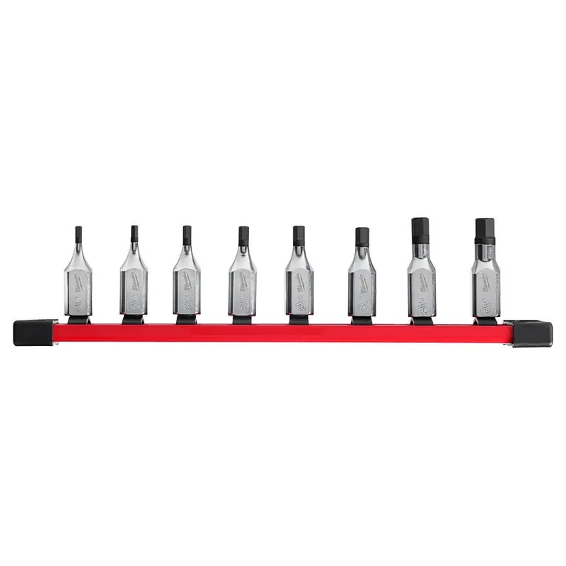 Milwaukee 3/8" Drive SAE Hex Bit Socket Set - 8 pcs