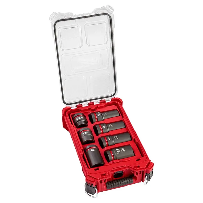 Milwaukee Shockwave Impact Duty 1" Drive Metric/SAE Wheel Service Socket Set w/ Packout - 7 pcs