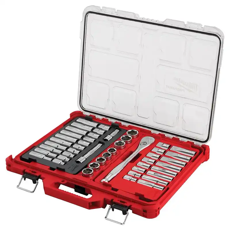 Milwaukee 1/2" Drive Ratchet & Socket Set w/ Packout - 47 pcs