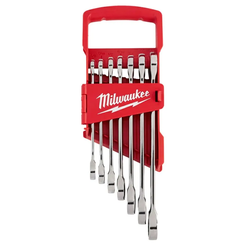 Milwaukee SAE Ratcheting Combination Wrench Set - 7 pcs