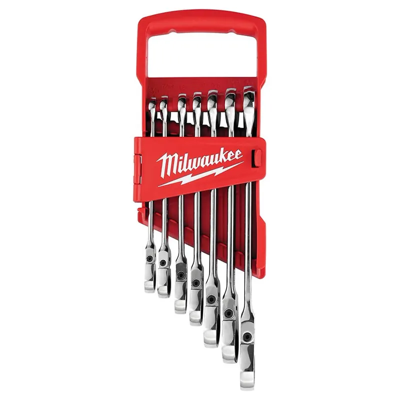 Milwaukee SAE Flex Head Ratcheting Combination Wrench Set - 7 pcs