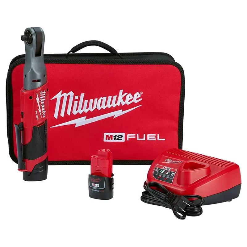 Milwaukee M12 Fuel 3/8" Ratchet 2 Battery Kit