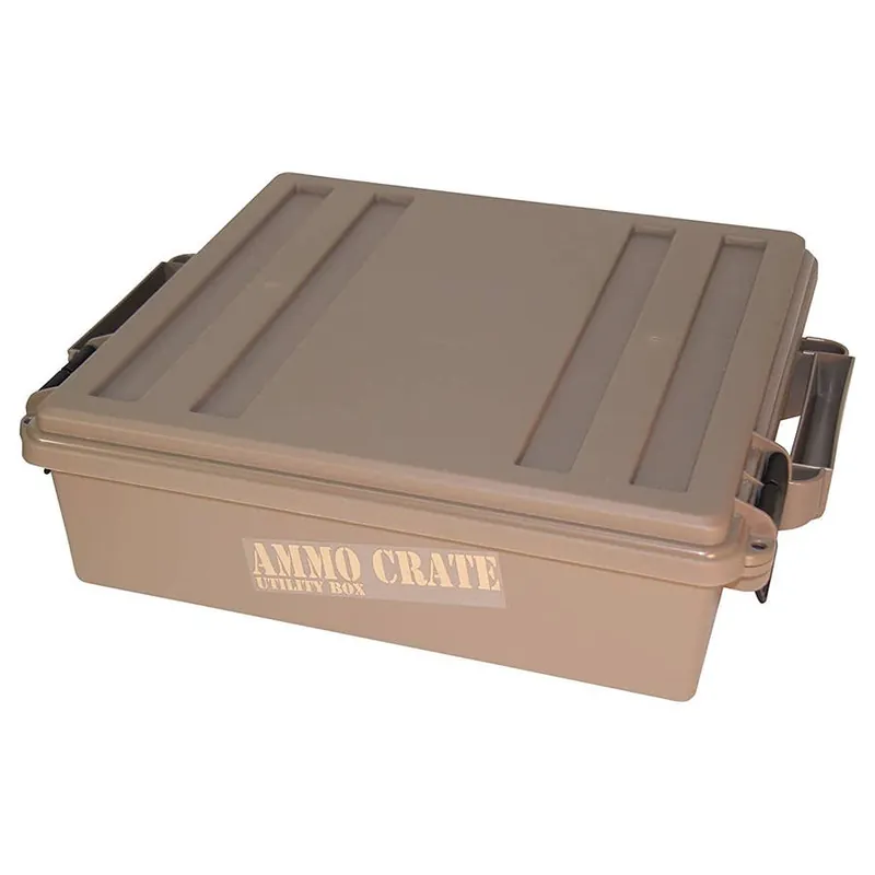 Double padlock tabs along with two strong latches
High-impact polypropylene plastic
Besides holding lots of rifle and handgun ammo
Stackable design