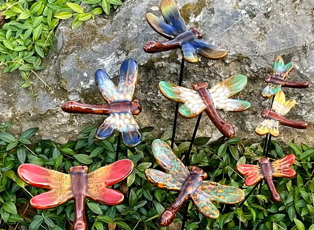 Marshall Home and Garden Ceramic Dragonfly Stakes