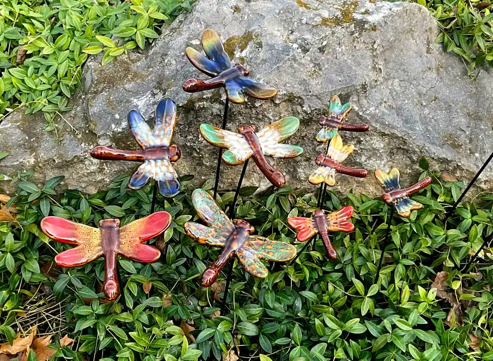 Marshall Home and Garden Ceramic Dragonfly Stakes