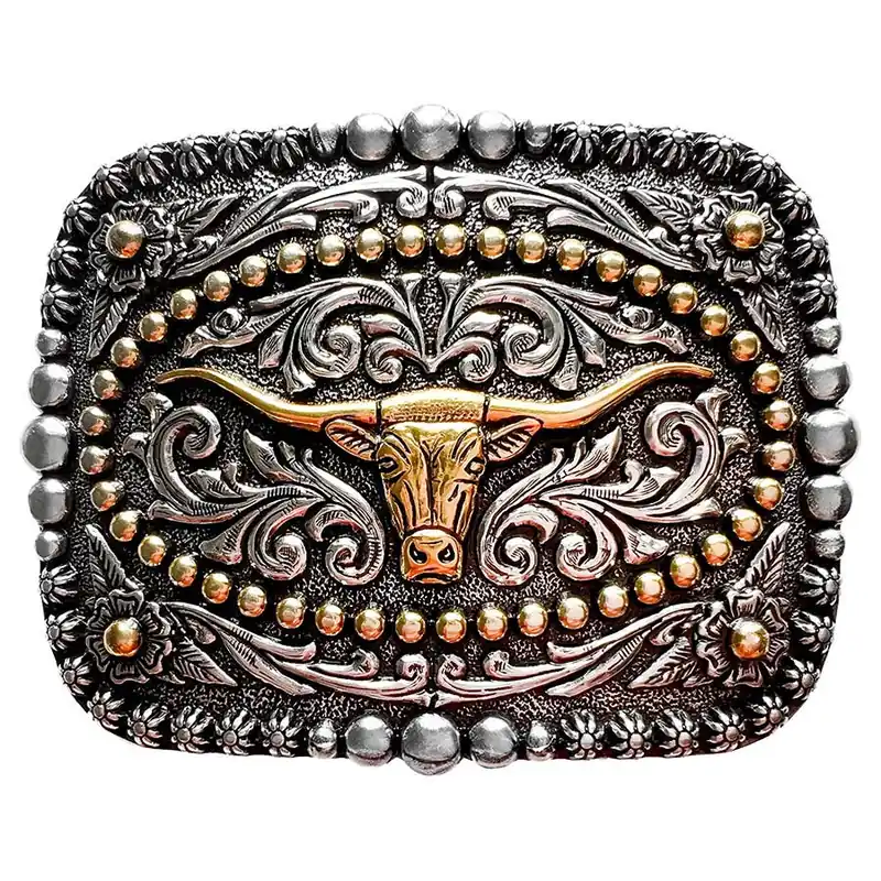 AndWest Boy‘s Scrolled Longhorn Buckle