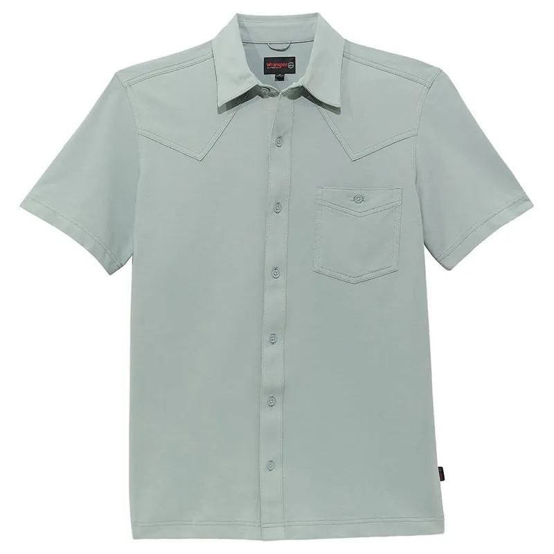 ATG by Wrangler Men‘s Performance Knit Short Sleeve Button Down Shirt