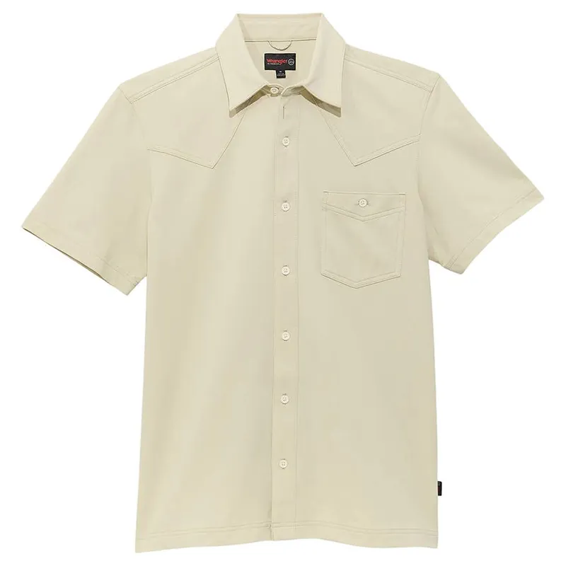 ATG by Wrangler Men‘s Performance Knit Short Sleeve Button Down Shirt