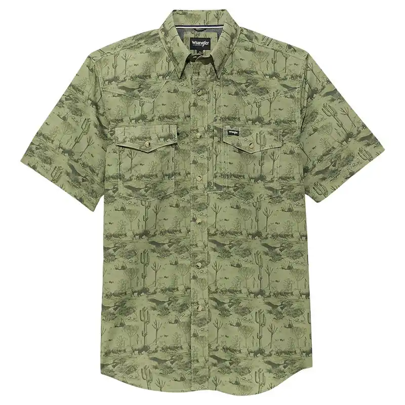 ATG by Wrangler Men‘s Performance Short Sleeve Button Down Shirt