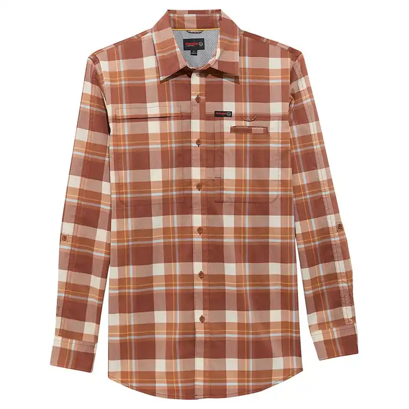 ATG by Wrangler Men‘s Hike to Fish Long Sleeve Button Down Shirt