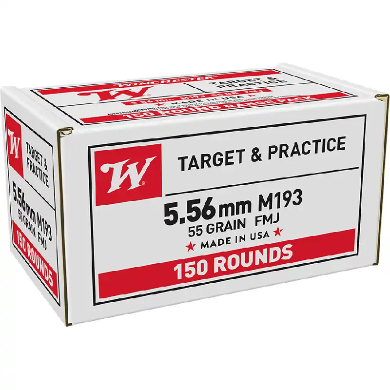Winchester USA 55GR FMJ 5.56mm Ammo – 150 Rounds