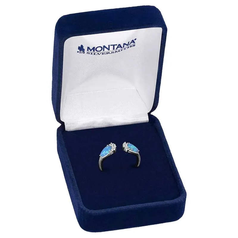 Montana Silversmiths Women‘s Blue Opal Flare Ring