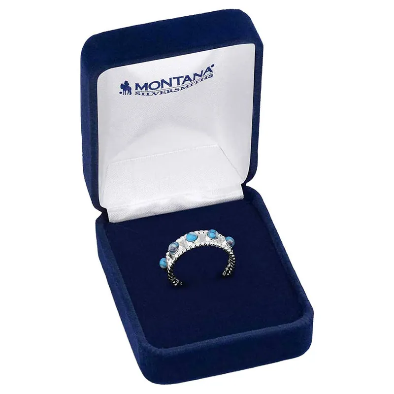 Montana Silversmiths Women‘s Pebbled Turquoise Wrap Ring