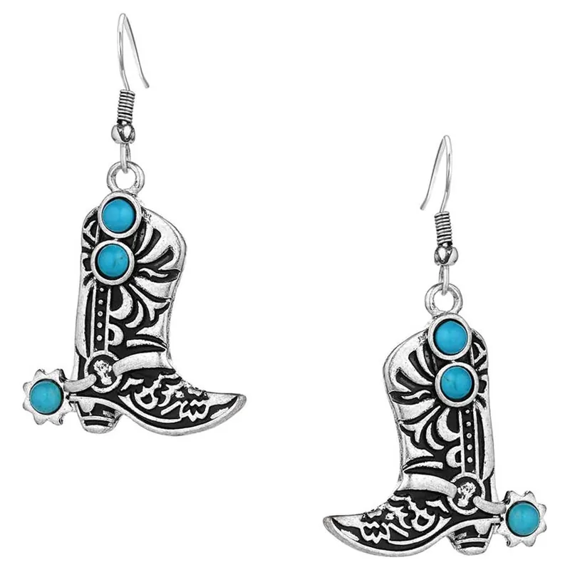 Montana Silversmiths Women‘s Turquoise Cowboy Kicker Earrings