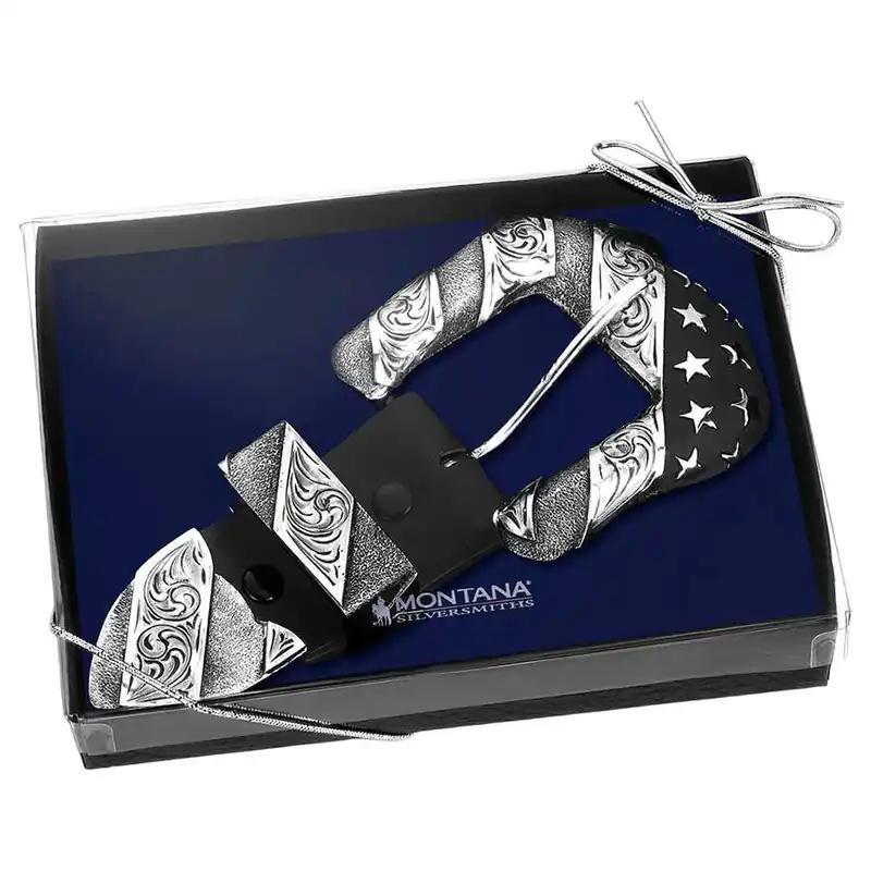 Montana Silversmiths Men‘s Patriotic 3 pcs Buckle Set