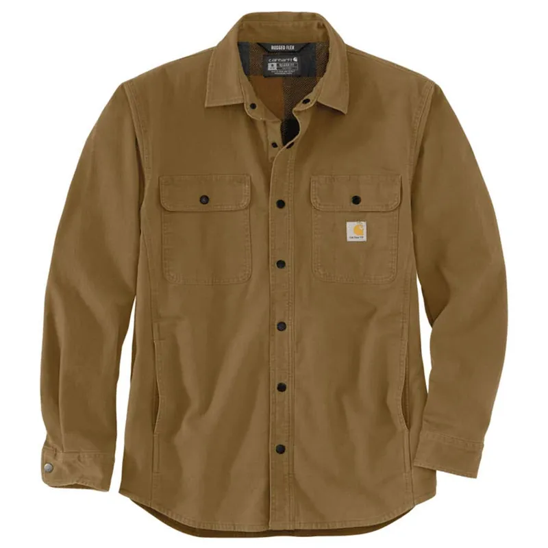 Carhartt Men‘s Rugged Flex Relaxed Fit Canvas Fleece-Lined Shirt Jacket