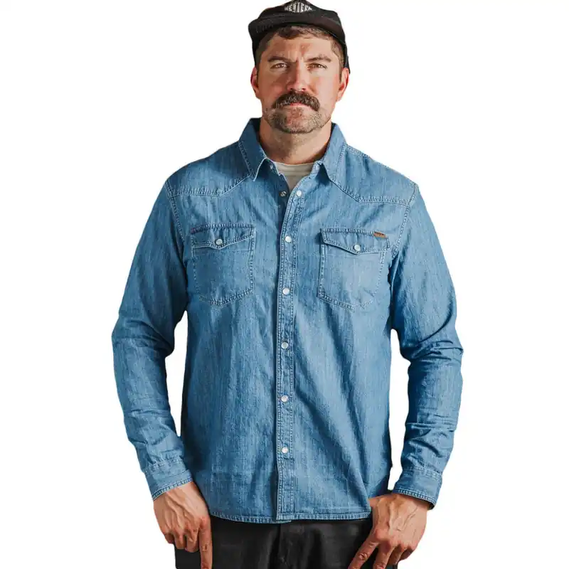 Smith + Rogue Men‘s Road Runner 2.0 Long Sleeve Shirt - Denim - S