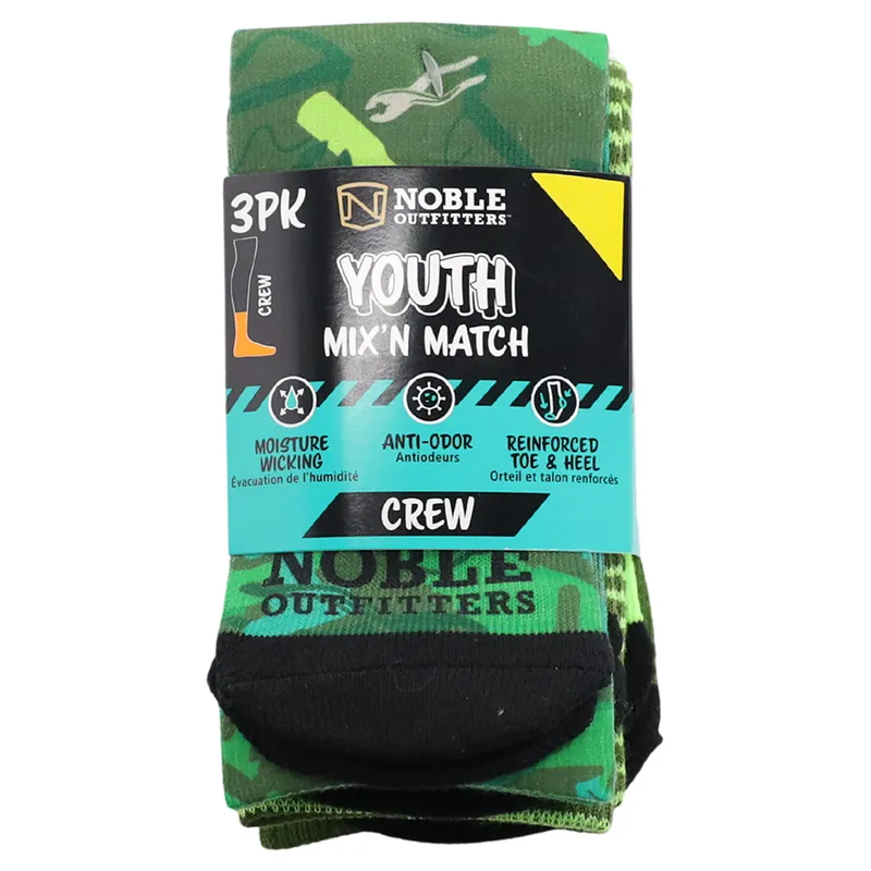 Noble Outfitters Boy‘s Mix‘n Match Printed Crew Socks