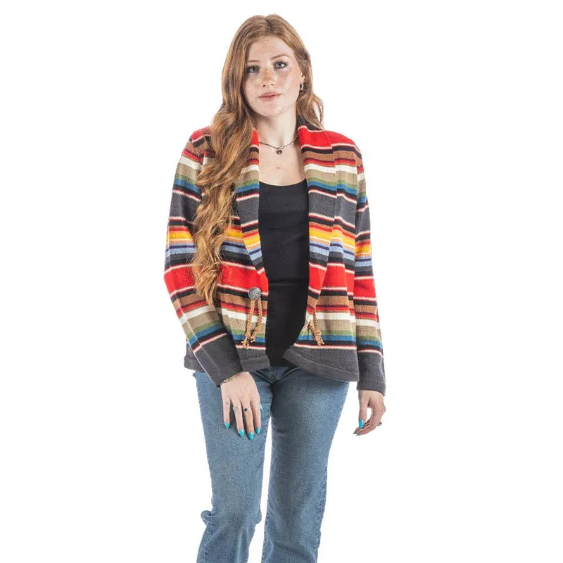 Cotton & Rye Women‘s Stripe Buffalo Button Sweater