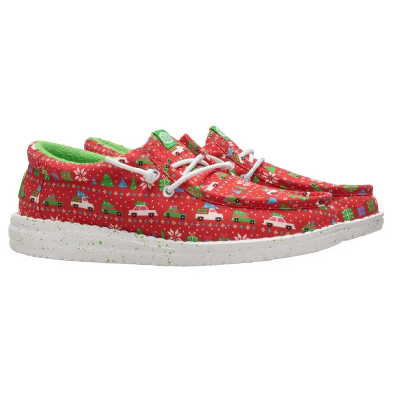 Hey Dude Boy‘s Wally Youth Holiday Sweater Shoes
