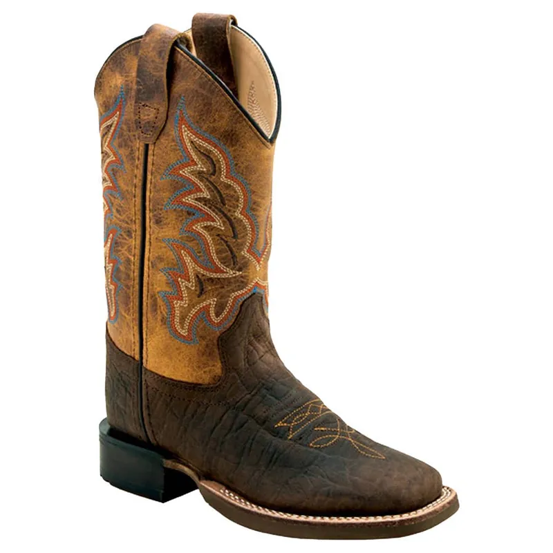 Old West Boy‘s 9" Bull Hide Square Toe Boots