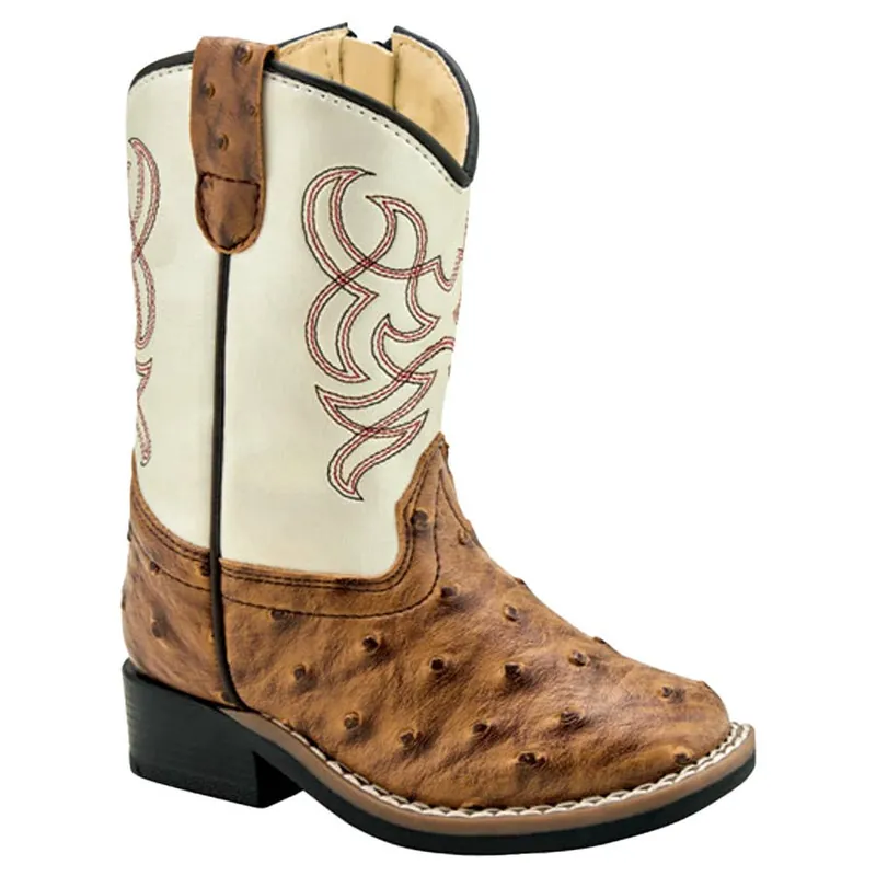 Old West Boy‘s 6.5" Ostrich Square Toe Boots