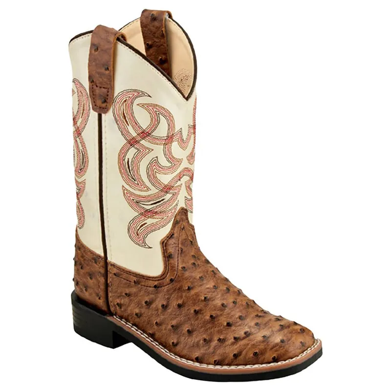 Old West Boy‘s 9" Ostrich Square Toe Boots
