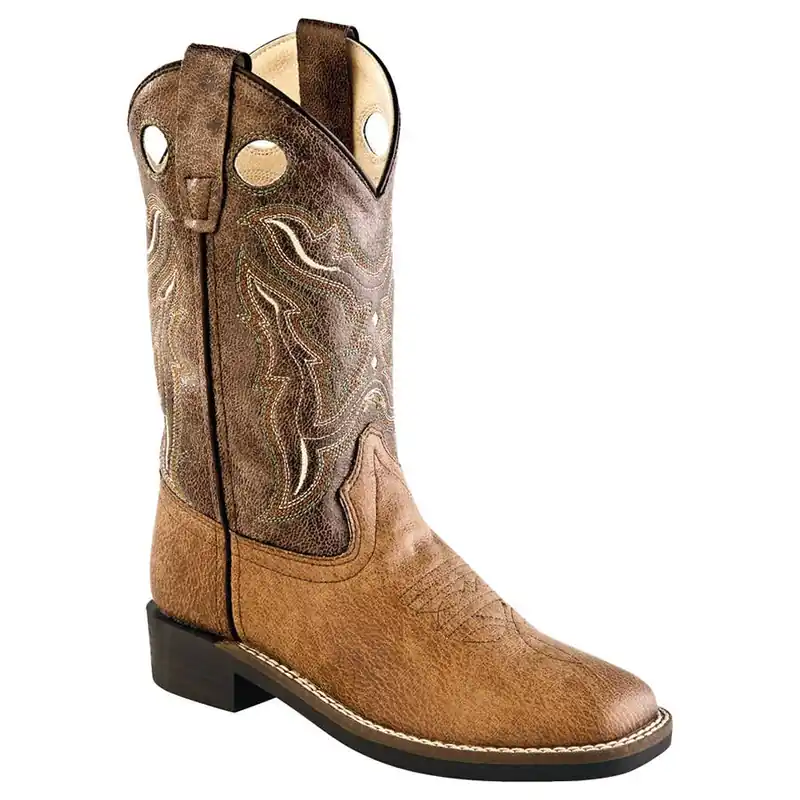 Old West Boy‘s Crackle Square Toe Boots