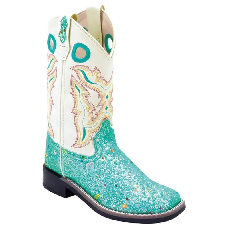 Old West Girl‘s 9" Sparkle Square Toe Boots