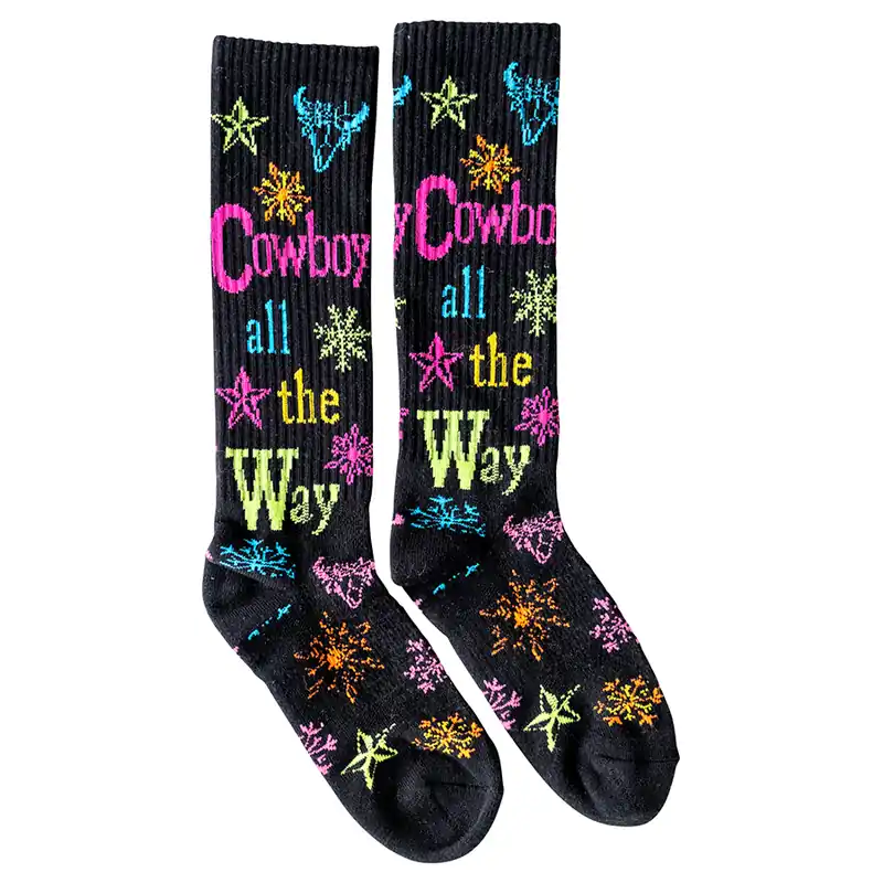 Lucky Chuck Women‘s Cowboy All the Way Holiday Performance Boot Socks