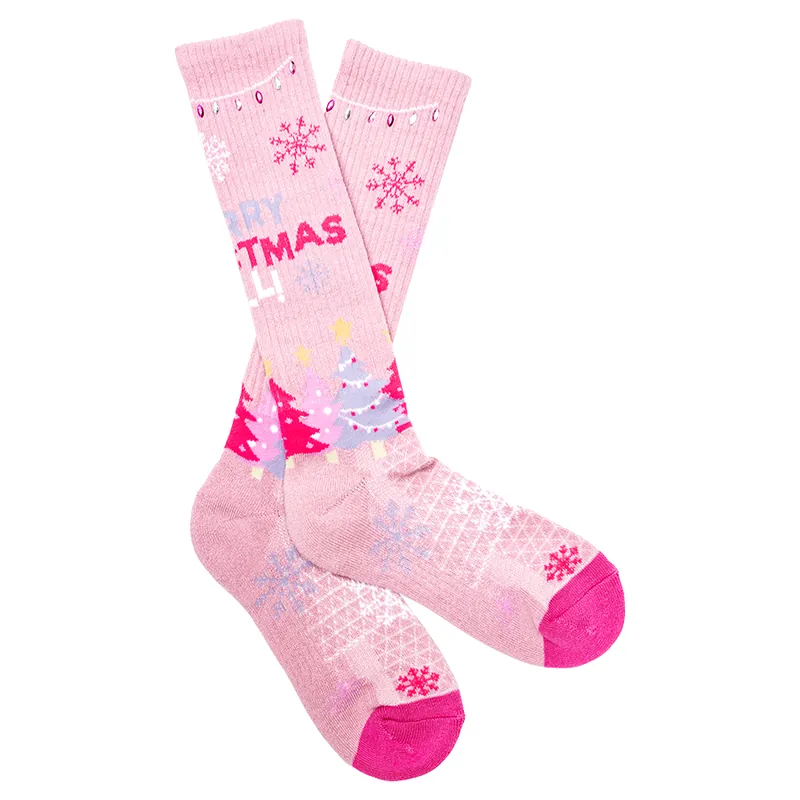Lucky Chuck Women‘s Merry Christmas Y‘ All Performance Boot Socks