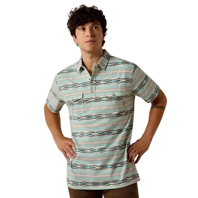 Ariat Men‘s Fitted Retro Western Snap Polo T-Shirt