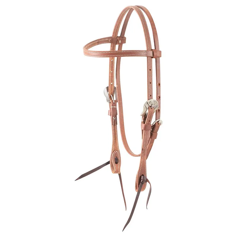 Martin Saddlery Browband Harness Headstall with Deadwood Buckle Latigo Ties
