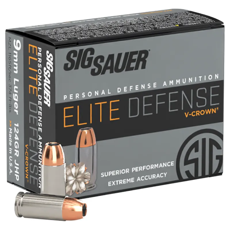 Sig Sauer Elite V-Crown Jacketed Hollow Point Ammunition