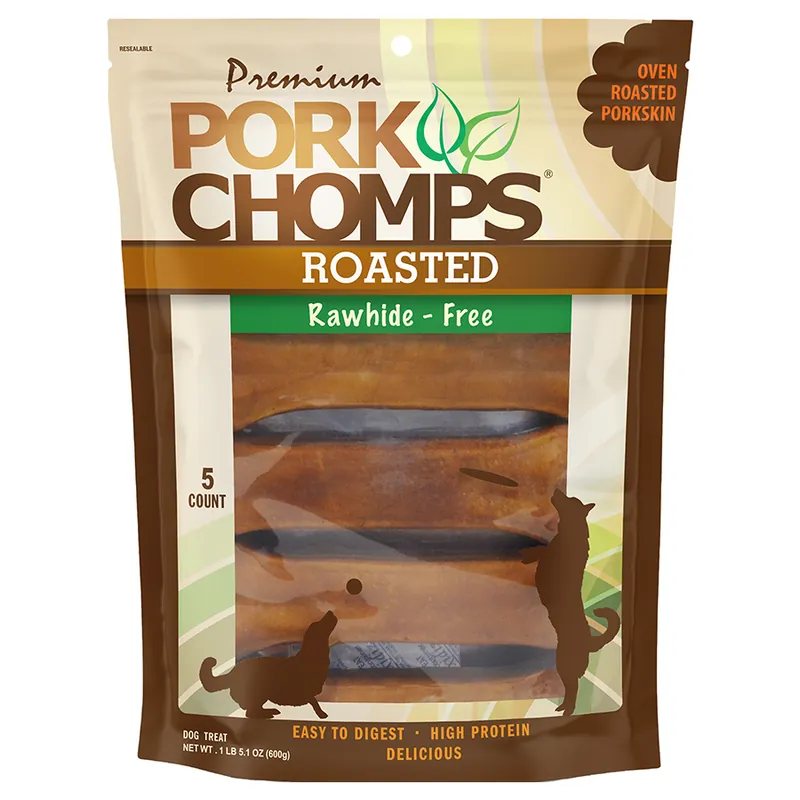 Premium Pork Chomps Roasted Rawhide Free Pressed Bones