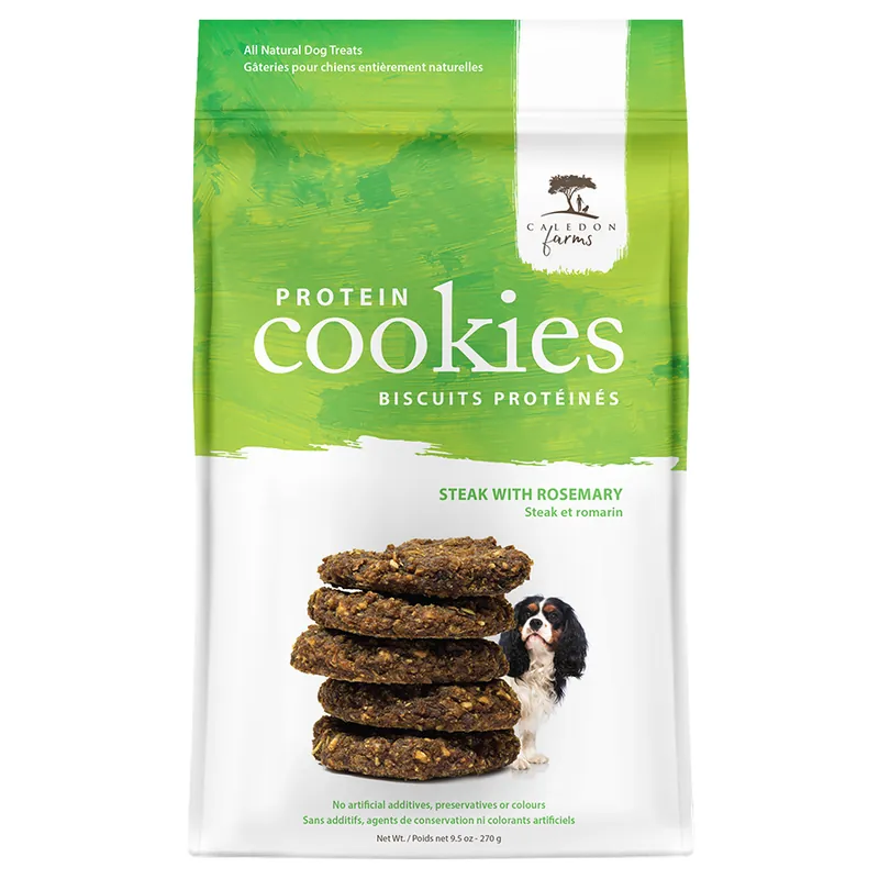 Caledon Farms Steak and Rosemary Protein Cookies Dog Treats