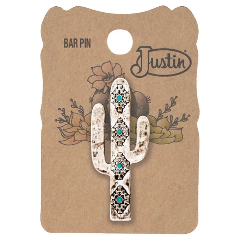 Justin Women‘s Cactus with Aztec Designs Bar Pin
