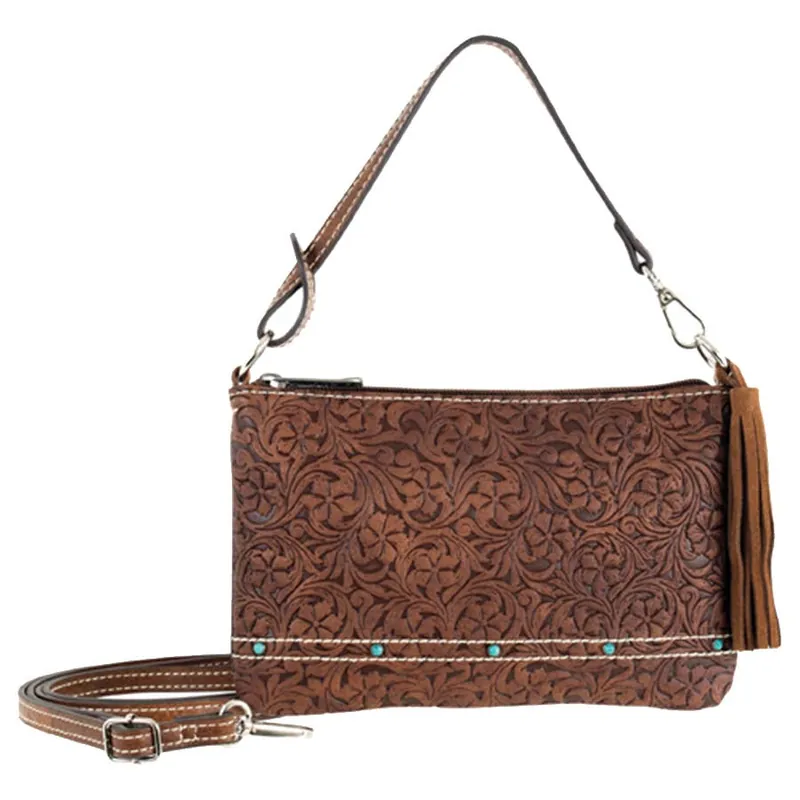 Justin Women‘s Mini Shoulder Bag with Floral Embossing