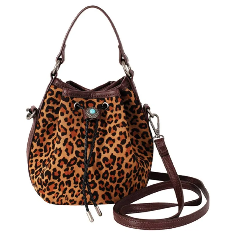 Justin Women‘s Mini Leopard Print Bucket Bag