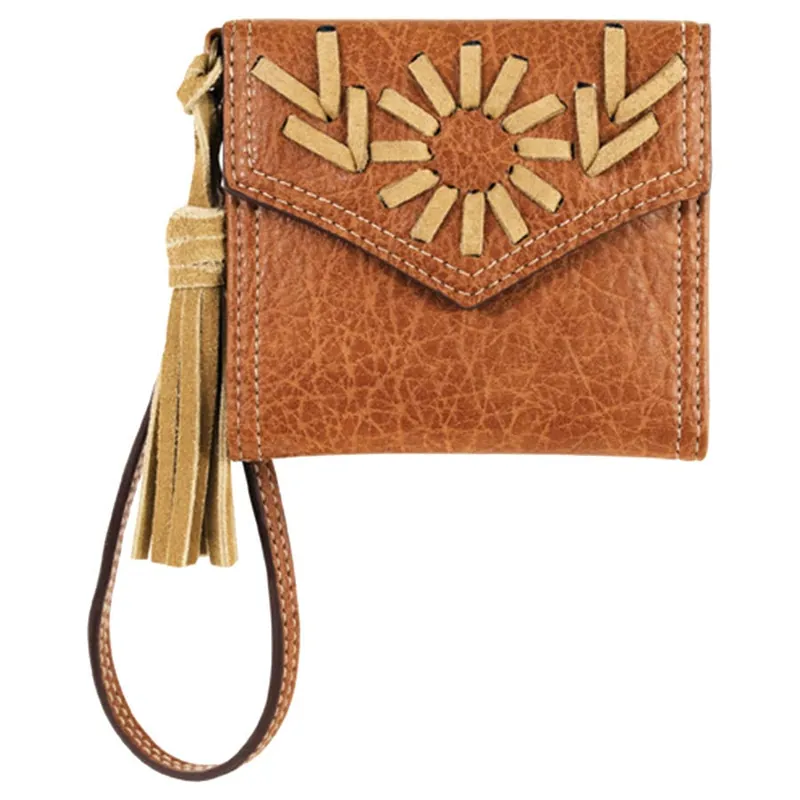 Justin Women‘s Mini Wallet with Leather Stitching and Fringe