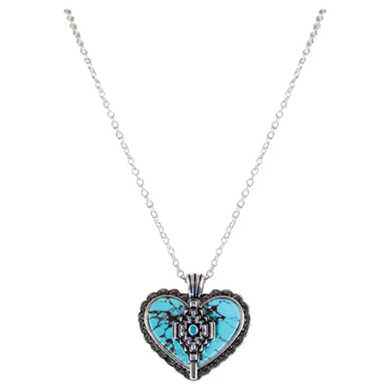 Justin Women‘s Heart with Aztec Design Necklace