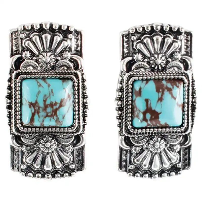 Justin Women‘s Bar with Turquoise Colored Stone Earrings
