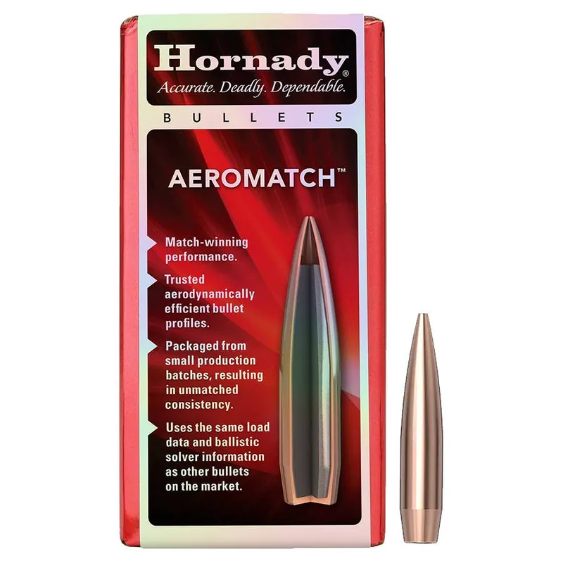 Hornady AEROMATCH Hollow Point Boat Tail Bullets