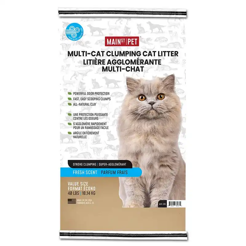 Main Street Pet Multi-Cat Clumping Cat Litter, Fresh Scent